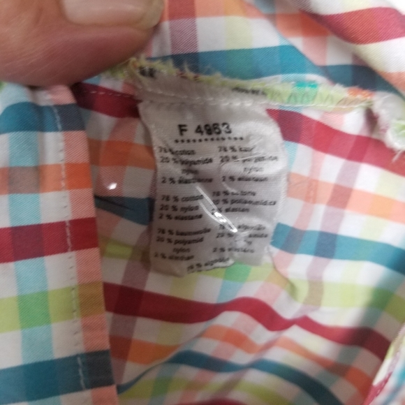 Lacoste button down multicolor gingham si… - Picture 7 of 7